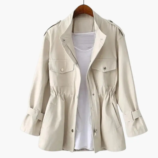 Women's Overcoat with Double Breasted Closure and Belt