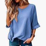 Women's T-Shirt – Oversized Fit, Textured & Crew Neck