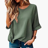 Women's T-Shirt – Oversized Fit, Textured & Crew Neck