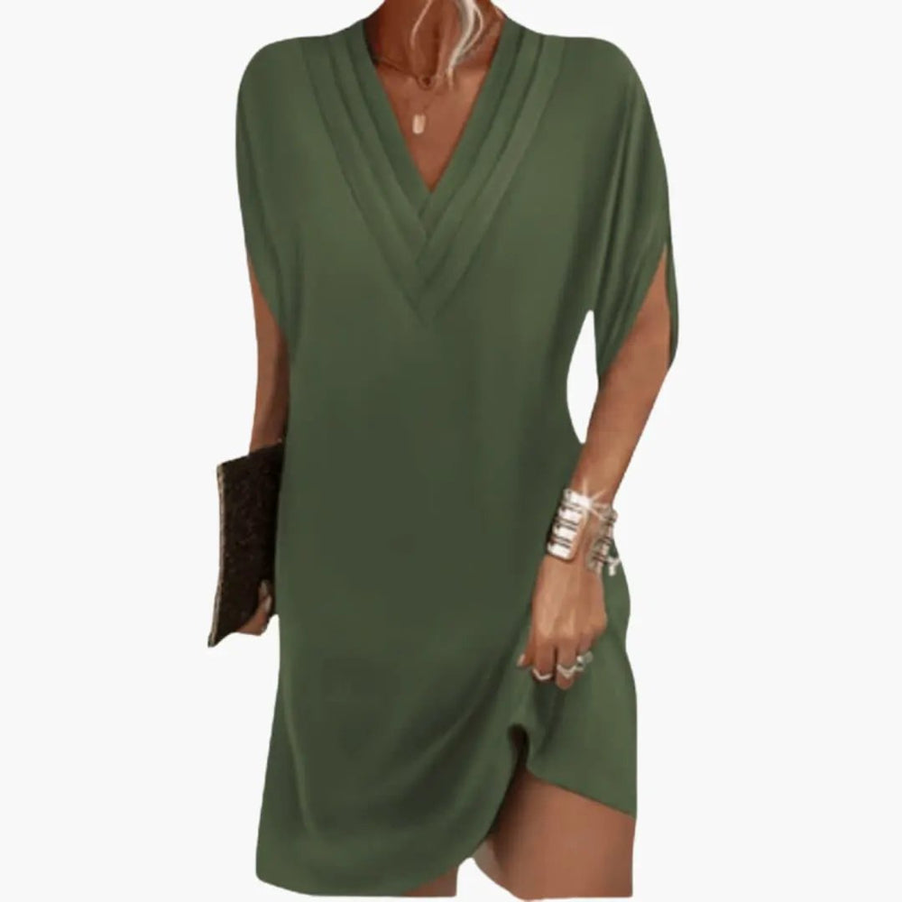 Women's Summer Dress – Oversized, V-Neck & Loose Fit