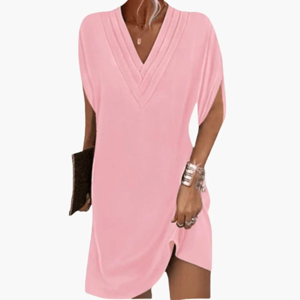 Women's Summer Dress – Oversized, V-Neck & Loose Fit