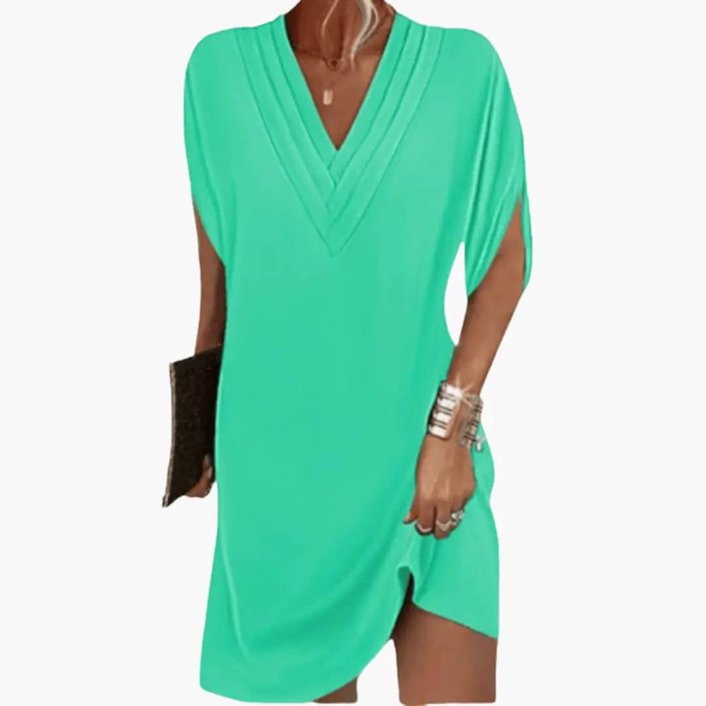 Women's Summer Dress – Oversized, V-Neck & Loose Fit