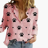 Women's Polka Dot Blouse – Long Sleeve, Round Neck & Woven Fabric