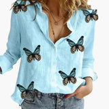Women's Polka Dot Blouse – Long Sleeve, Round Neck & Woven Fabric