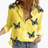 Women's Polka Dot Blouse – Long Sleeve, Round Neck & Woven Fabric