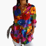 Women's Blouse – Printed Design, Short Sleeve & Loose Fit