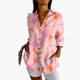 Women's Printed Blouse – Short Sleeve & Loose Fit