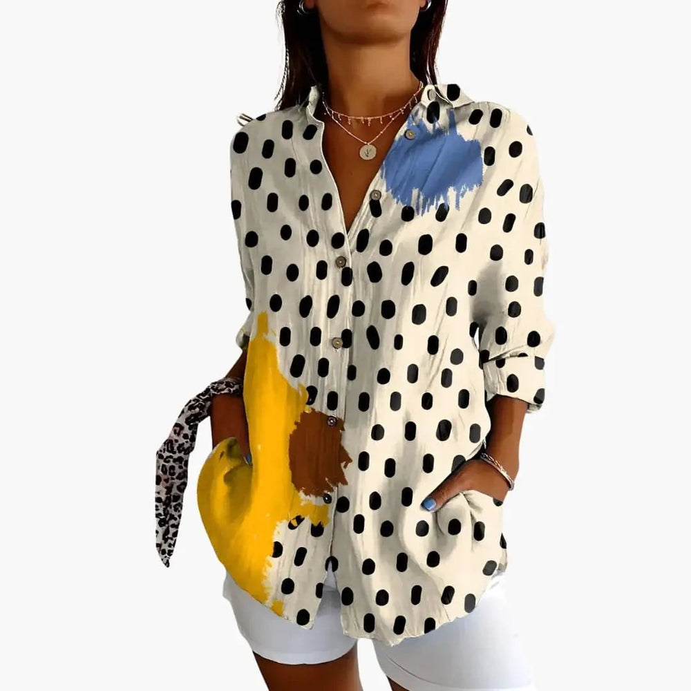 Women's Printed Blouse – Short Sleeve & Loose Fit