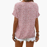 Women's Printed Button-Down Blouse – Long Sleeve & Loose Fit