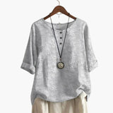 Women's Printed Blouse – Button-Down, Long Sleeve & Loose Fit