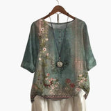 Women's Printed Blouse – Button-Down, Long Sleeve & Loose Fit