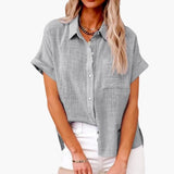 Women's Blouse – Relaxed Fit, Pullover Style & Crew Neck