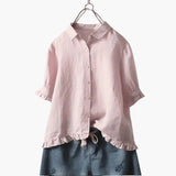 Women's Crew Neck Blouse – Relaxed Fit, Long Sleeve & Woven Pullover