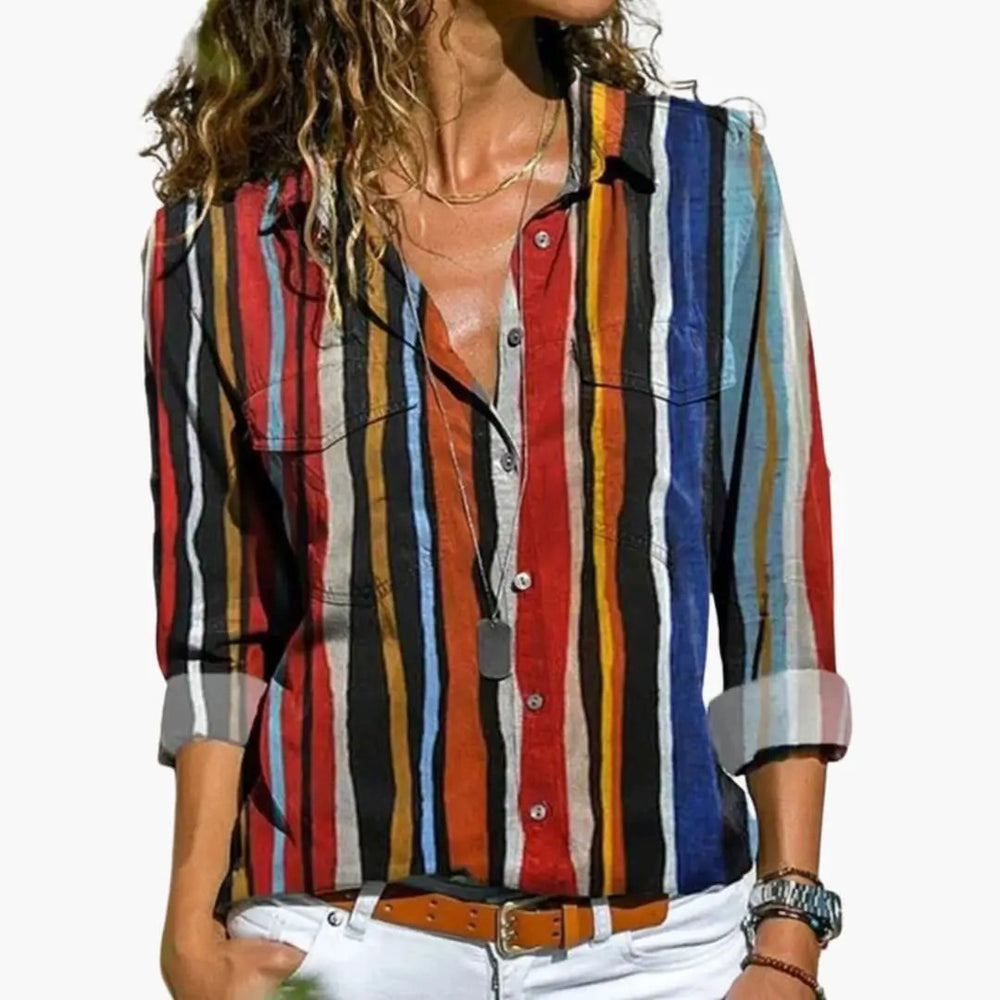 Women's Crew Neck Shirt – Relaxed Fit, Long Sleeve & Woven Pullover