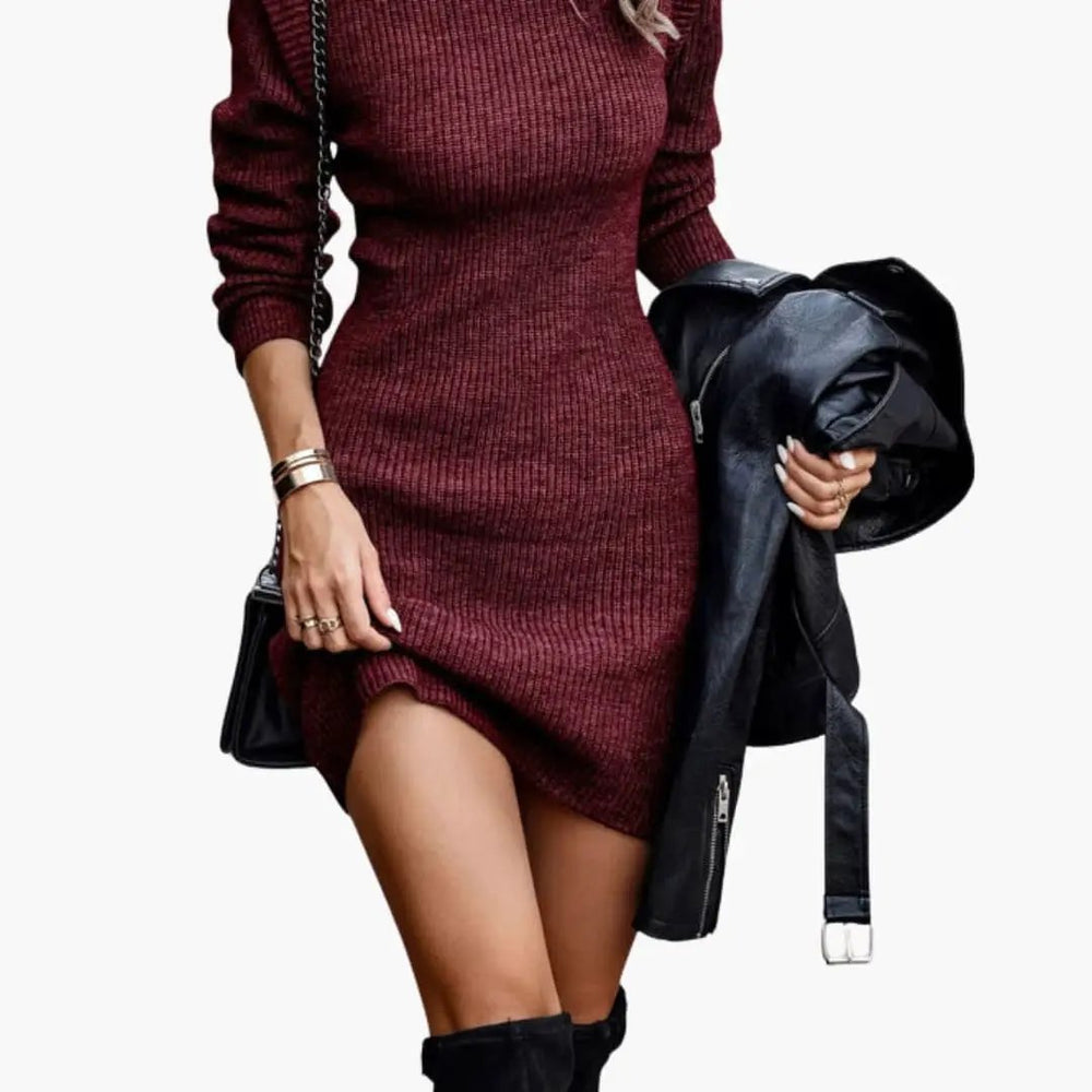 Ribbed Dress – Women's, Round Neck