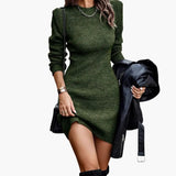 Ribbed Dress – Women's, Round Neck