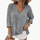 Women's Blouse – Scalloped Collar & Button-Down Front