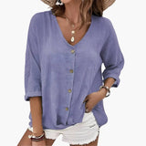 Women's Blouse – Scalloped Collar & Button-Down Front