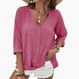 Women's Blouse – Scalloped Collar & Button-Down Front