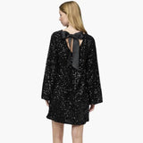 Women's Mini Dress – Sequin Finish & Back Bow Detail