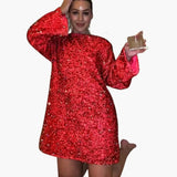 Women's Mini Dress – Sequin Finish & Back Bow Detail