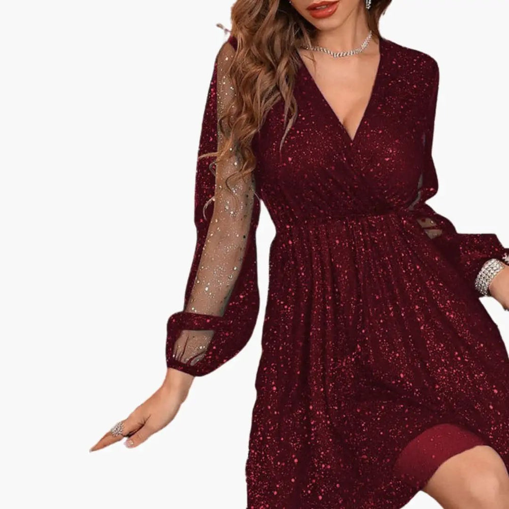 Sequin Dress – Women's, Short & V-Neckline