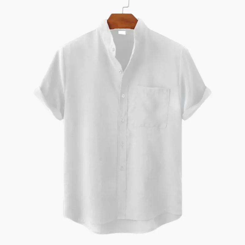 Women's Sleeveless Top – Button Closure, Chest Pocket & Stand-Up Collar