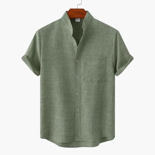 Women's Sleeveled Top with Button Closure and Chest Pocket