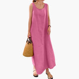 Sleeveless Dress – Women's, Round Neckline & Side Pockets