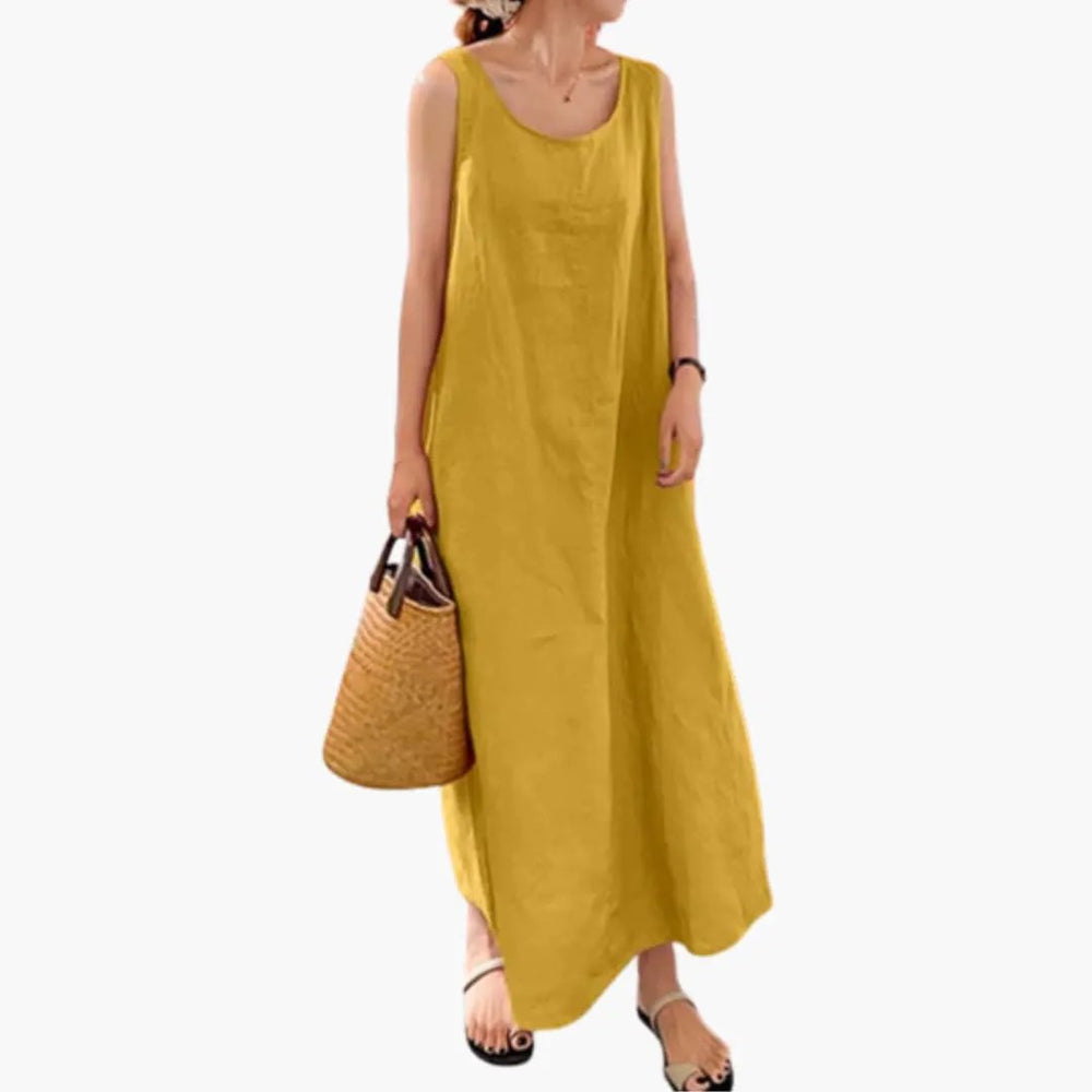 Sleeveless Dress – Women's, Round Neckline & Side Pockets