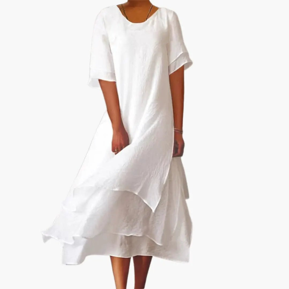 Women's Dress – Sleeveless, Round Neckline & Midi Length