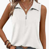 Women's Polo Shirt – Sleeveless, Zip Front & Summer Style