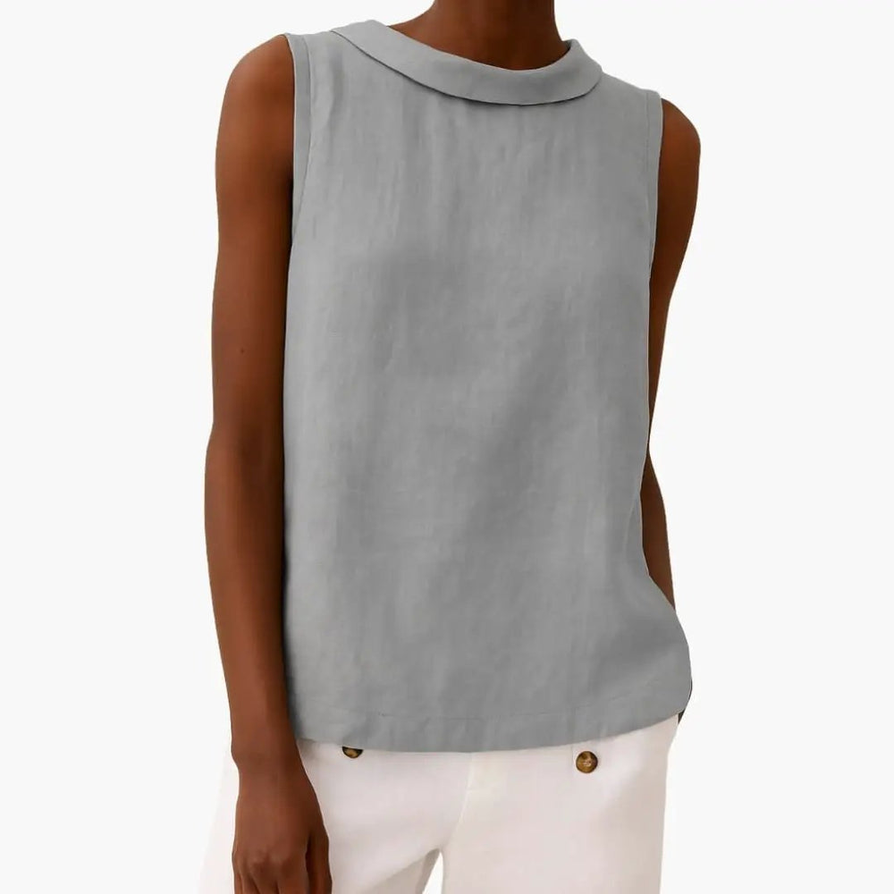 Women's Sleeveless Top – Roll Neck, Pull-On Style & Straight-Fit Hip-Length Hem