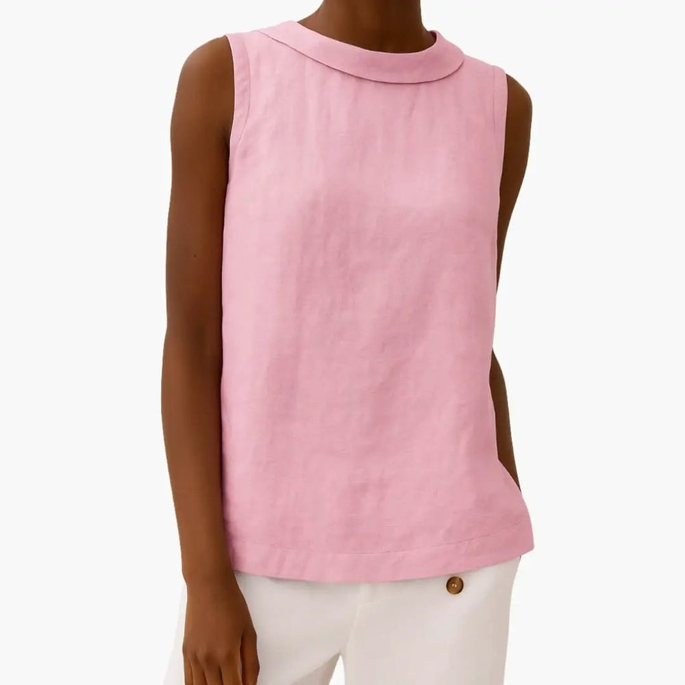Women's Sleeveless Top – Roll Neck, Pull-On Style & Straight-Fit Hip-Length Hem