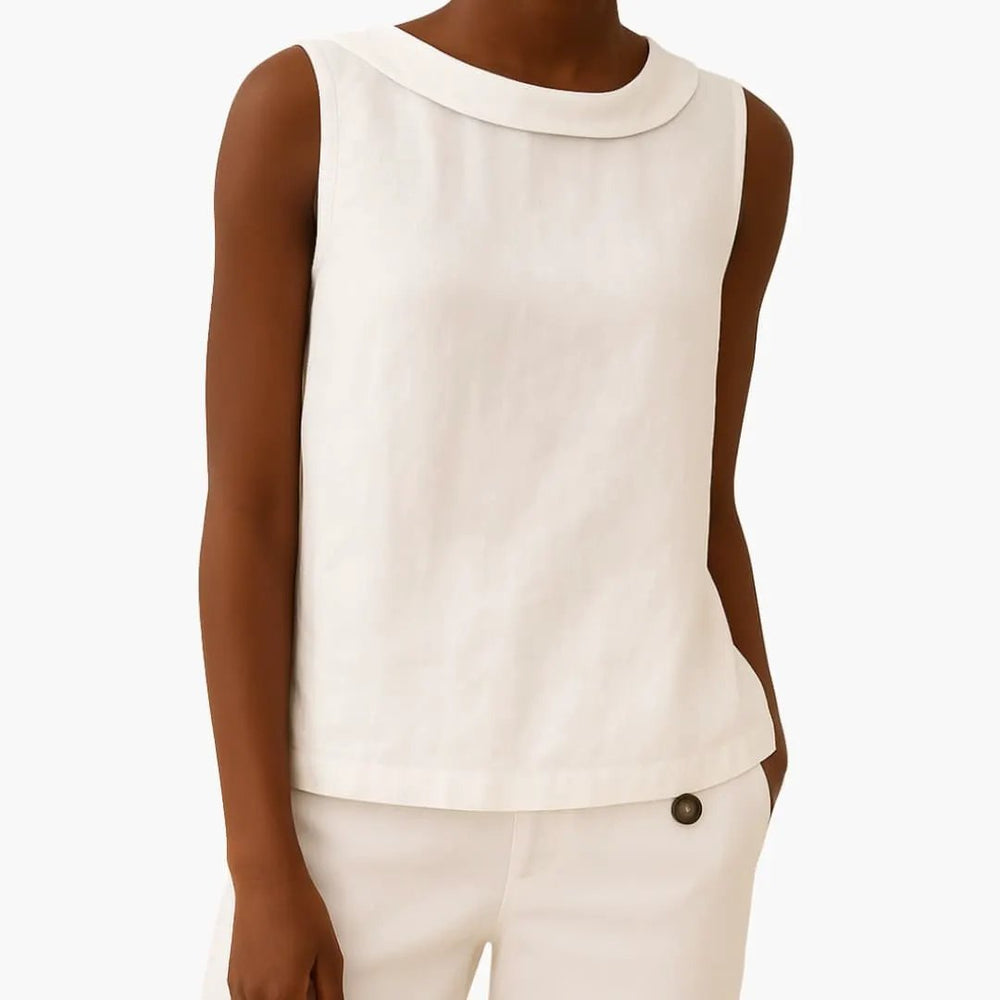Women's Sleeveless Top – Roll Neck, Pull-On Style & Straight-Fit Hip-Length Hem