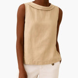 Women's Sleeveless Top – Roll Neck, Pull-On Style & Straight-Fit Hip-Length Hem