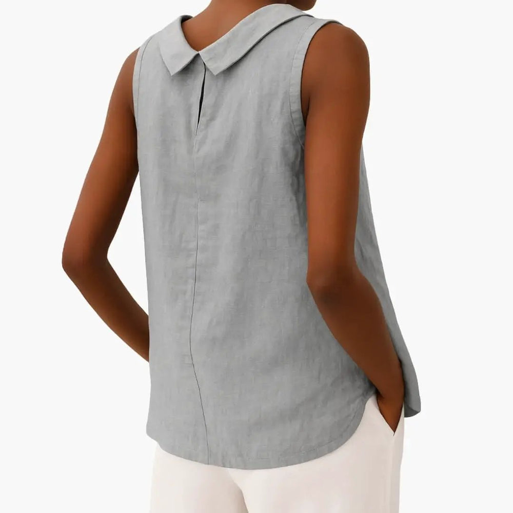 Women's Sleeveless Top – Roll Neck, Pull-On Style & Straight-Fit Hip-Length Hem