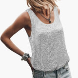 Women's Top – Sleeveless, Shiny Finish & Elegant Fit