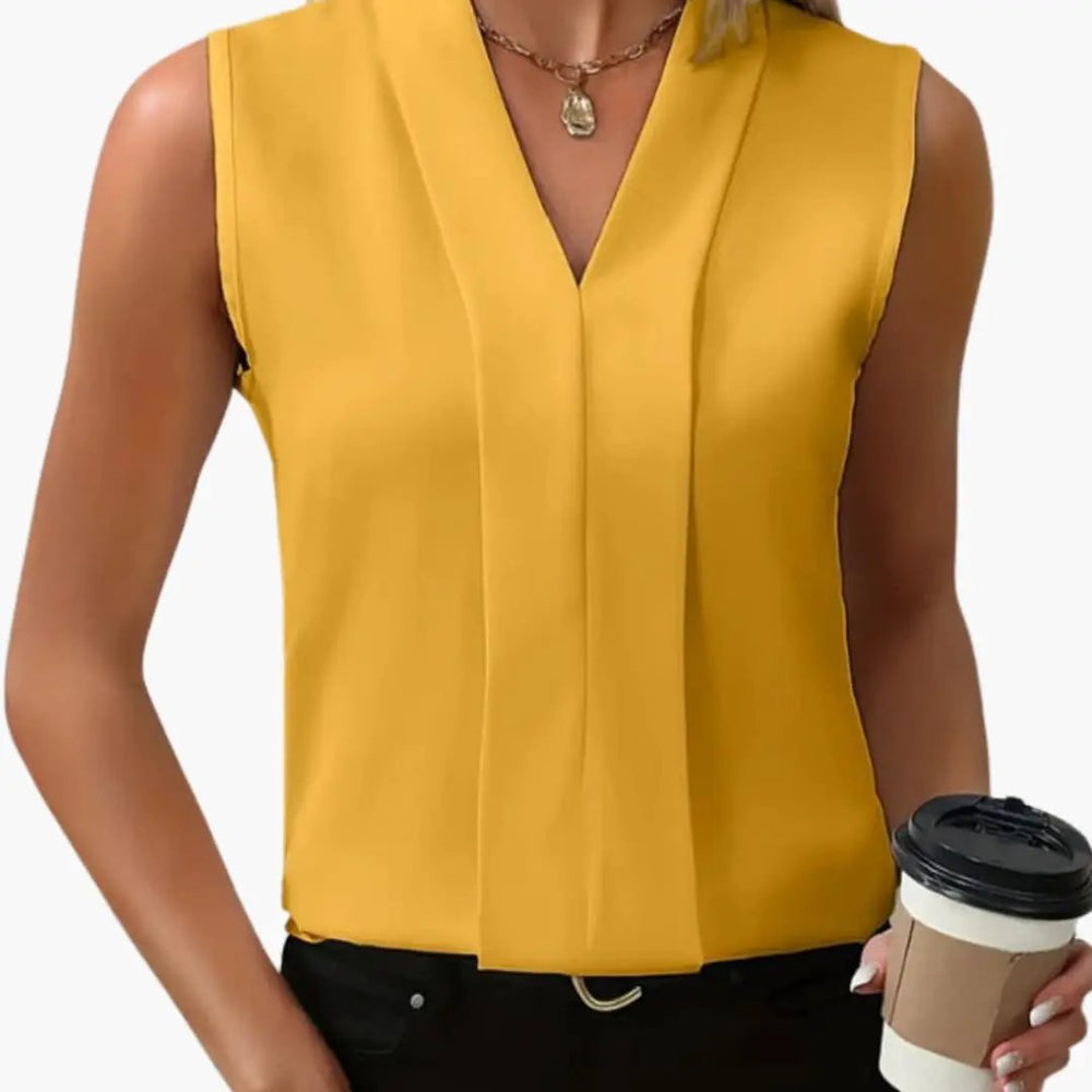 Women's Tank Top – Sleeveless Design, V-Neck Collar & Casual Fit