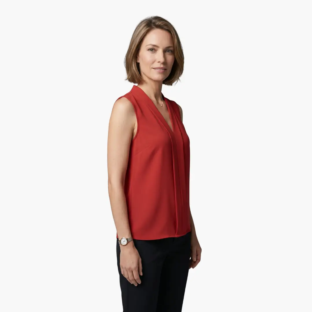 Women's Tank Top – Sleeveless Design, V-Neck Collar & Casual Fit