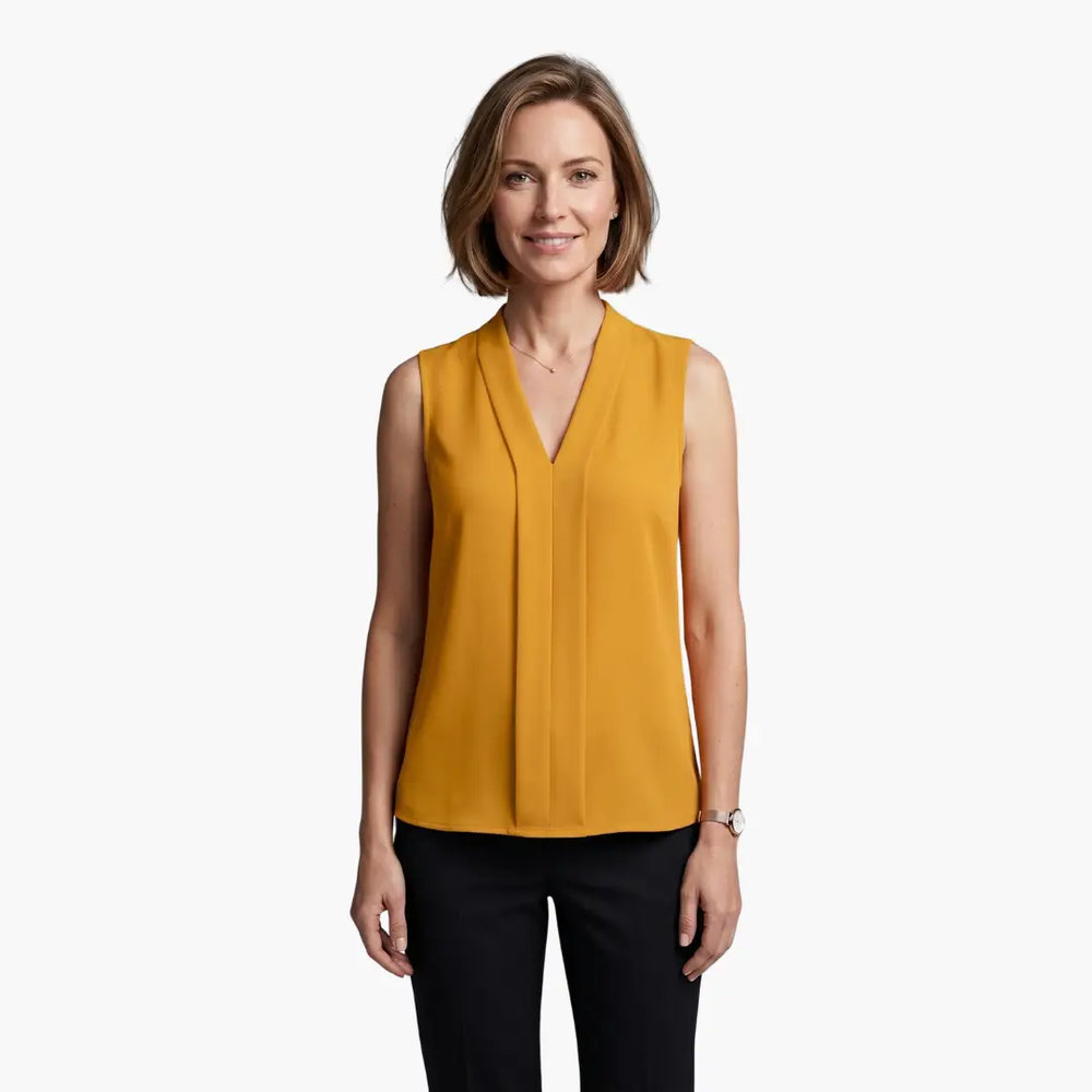 Women's Tank Top – Sleeveless Design, V-Neck Collar & Casual Fit