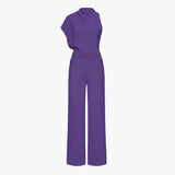Women's Wide Leg Jumpsuit – Sleeveless, Round Neck & Straight Hem