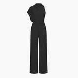 Women's Wide Leg Jumpsuit – Sleeveless, Round Neck & Straight Hem