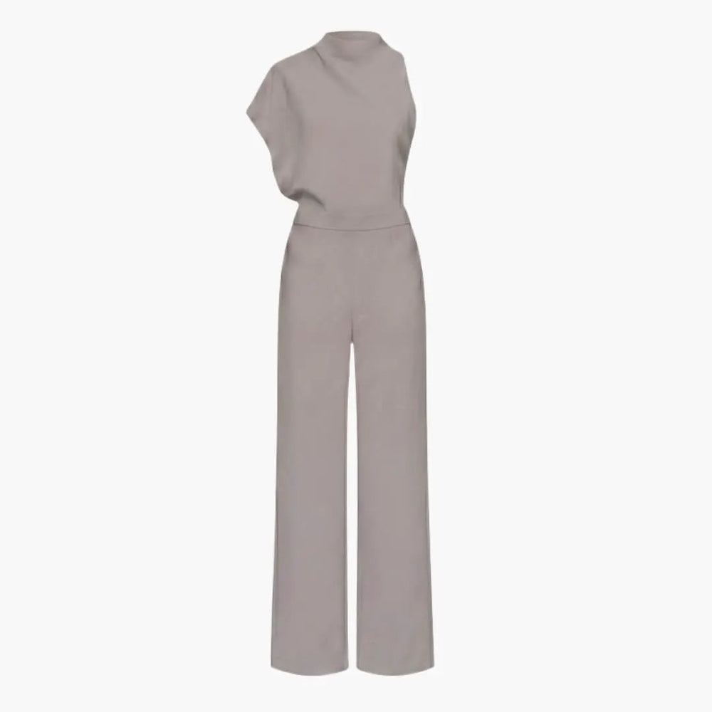 Women's Wide Leg Jumpsuit – Sleeveless, Round Neck & Straight Hem