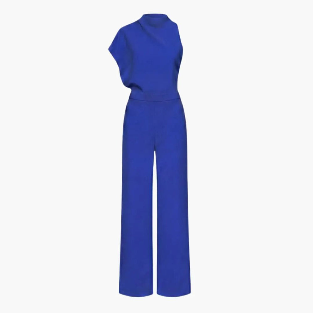 Women's Wide Leg Jumpsuit – Sleeveless, Round Neck & Straight Hem