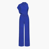 Women's Wide Leg Jumpsuit – Sleeveless, Round Neck & Straight Hem