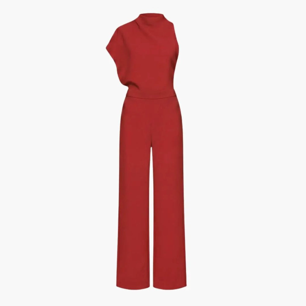 Women's Wide Leg Jumpsuit – Sleeveless, Round Neck & Straight Hem
