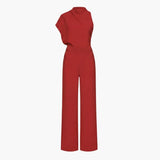Women's Wide Leg Jumpsuit – Sleeveless, Round Neck & Straight Hem
