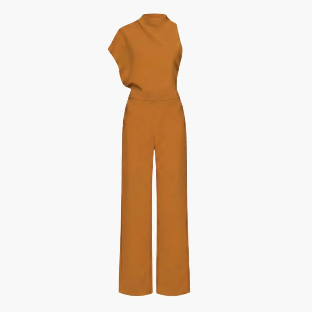 Women's Wide Leg Jumpsuit – Sleeveless, Round Neck & Straight Hem