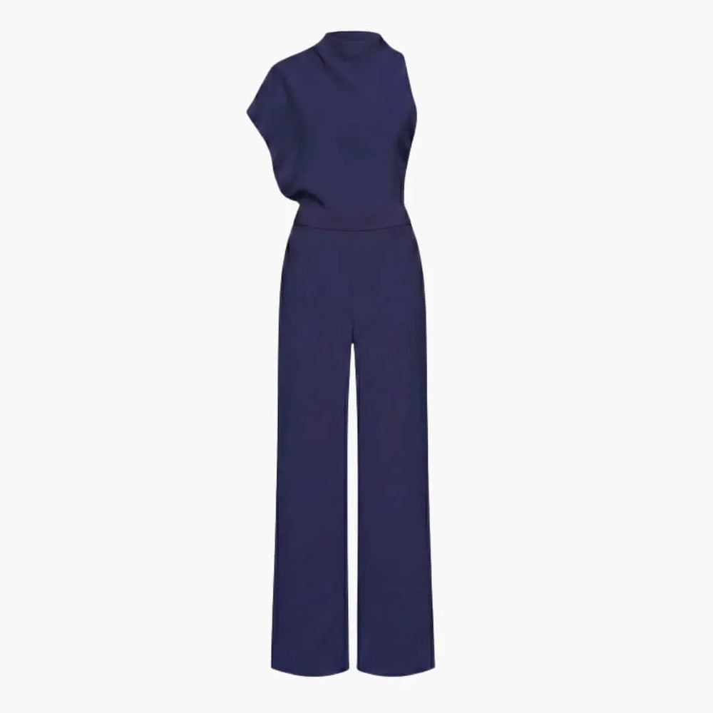 Women's Wide Leg Jumpsuit – Sleeveless, Round Neck & Straight Hem